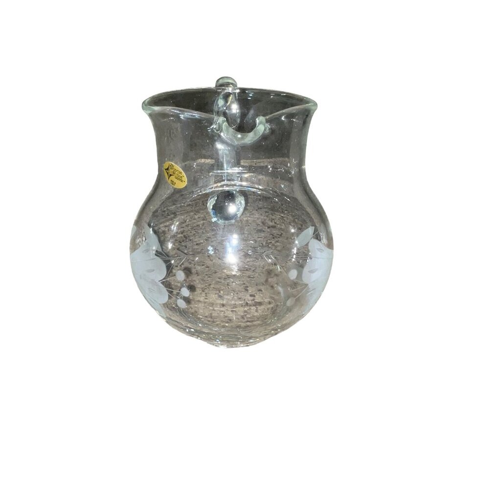 Vintage 1985 Action Industries Floral Lace Pitcher Hand-cut Turkish Crystal NEW - Picture 14 of 16